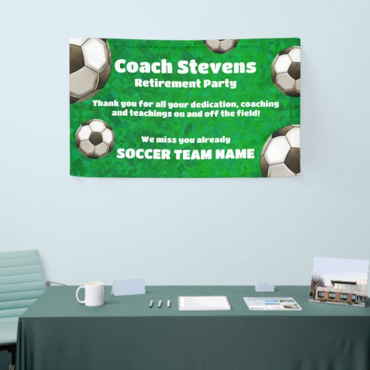 Voetbal coach Pensioen Partij Spandoek (Beurs)