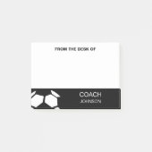 voetbal coach persoonlijke Trendy Modern Black Post-it® Notes (Voorkant)