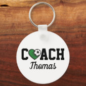 Voetbal coach Professional Name & Heart Ball Cool Sleutelhanger (Voorkant)