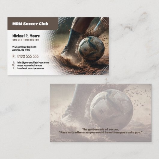 voetbal coach | Professionele instructeur Visitekaartje (Voorkant / Achterkant)