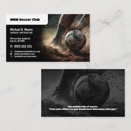 voetbal coach | Professionele instructeur Visitekaartje (Voorkant / Achterkant)