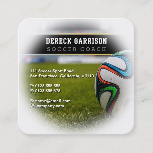 voetbal coach | Professionele sport Vierkante Visitekaartje (Voorkant)