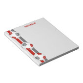 voetbal coach rode grijze teamkleuren notitieblok (Schuin)