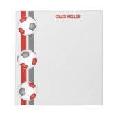 voetbal coach rode grijze teamkleuren notitieblok (Voorkant)