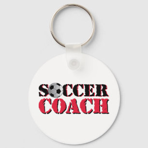 voetbal coach (rood) sleutelhanger