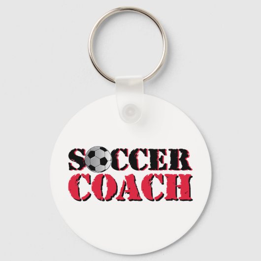 Voetbal coach (rood) sleutelhanger (Voorkant)