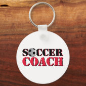 Voetbal coach (rood) sleutelhanger (Voorkant)