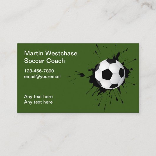 Voetbal coach Simple Cool Voetbal Thema Visitekaartje (Voorkant)