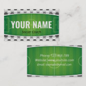 Voetbal coach speler Green Field Modern Ball Sport Visitekaartje (Voorkant / Achterkant)