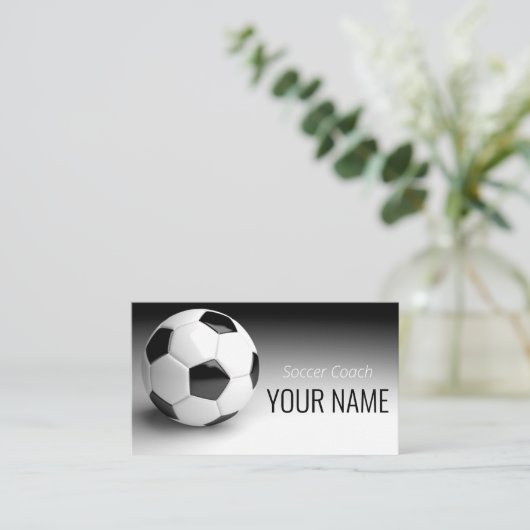 Voetbal coach Speler Instructeur Stijlvol Zwart Wi Visitekaartje (Staand voorkant)