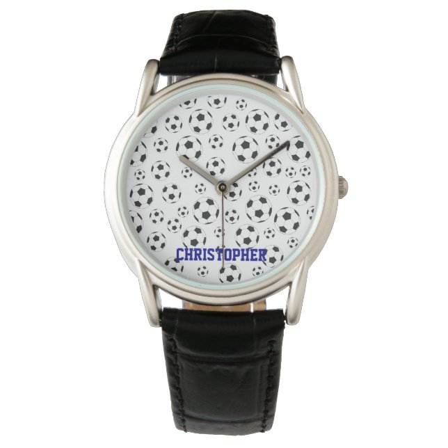 Voetbal coach speler wit en zwart horloge (Voorkant)