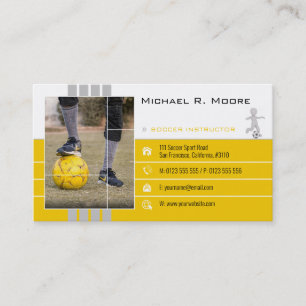 voetbal coach   Sport Gifts Yellow Visitekaartje
