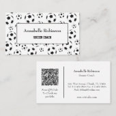 Voetbal coach sport wit en zwart visitekaartje (Voorkant / Achterkant)