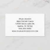 Voetbal coach sportstadion foto visitekaartje (Achterkant)