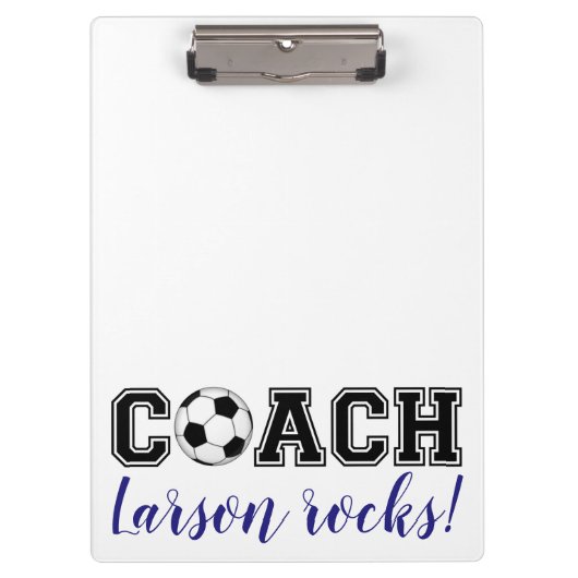 Voetbal coach sportteam dank u cadeau klembord (Voorkant)