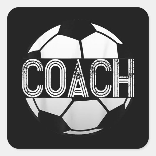 Voetbal coach T-shirt Geweldige sport coaching Vierkante Sticker (Voorkant)