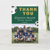 Voetbal Coach Teamfoto Bedankkaart (Voorkant)