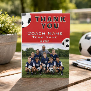 Voetbal Coach Teamfoto Bedankkaart