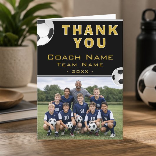 Voetbal Coach Teamfoto Bedankkaart