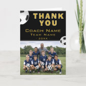 Voetbal Coach Teamfoto Bedankkaart (Voorkant)