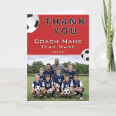 Voetbal Coach Teamfoto Bedankkaart (Voorkant)