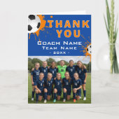 Voetbal Coach Teamfoto Bedankt (Voorkant)