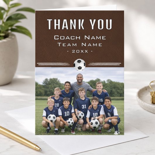 Voetbal Coach Teamfoto Bedankt