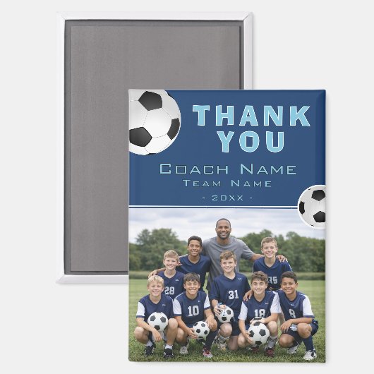 Voetbal Coach Teamfoto Bedankt Magneet (Voorkant / Achterkant)