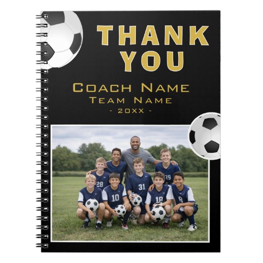 Voetbal Coach Teamfoto Notitieboek (Voorkant)