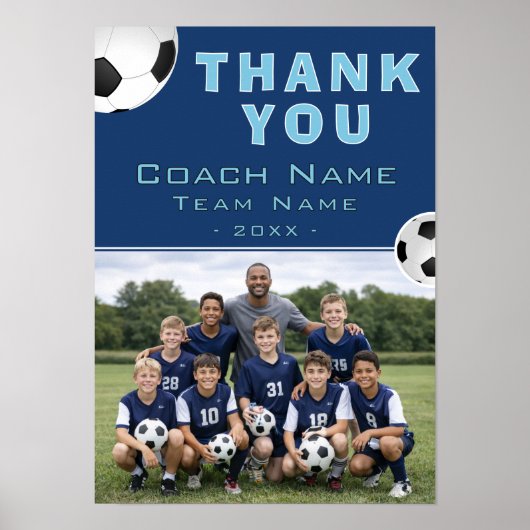 Voetbal Coach Teamfoto Poster (Voorkant)