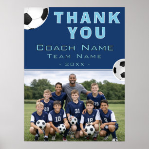 Voetbal Coach Teamfoto Poster