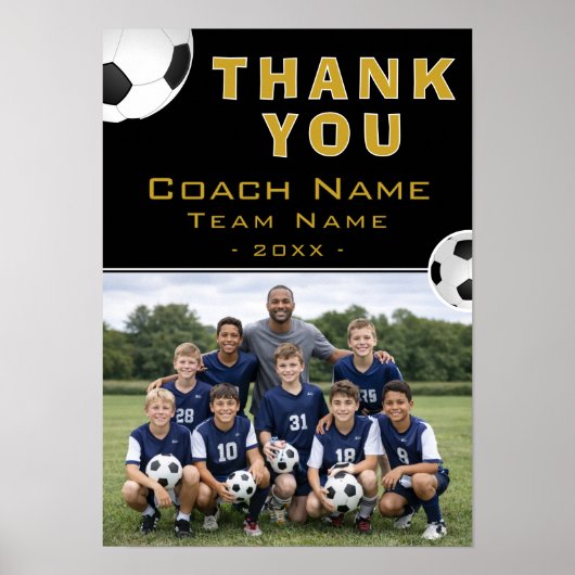 Voetbal Coach Teamfoto Poster (Voorkant)