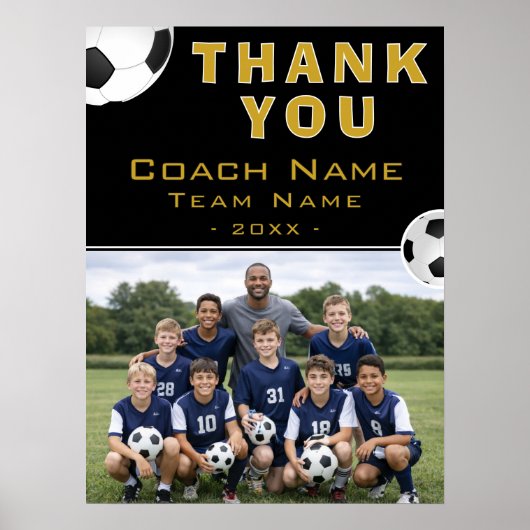 Voetbal Coach Teamfoto Poster (Voorkant)