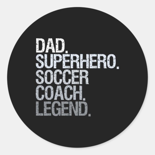Voetbal Coach Vader Ronde Sticker (Voorkant)