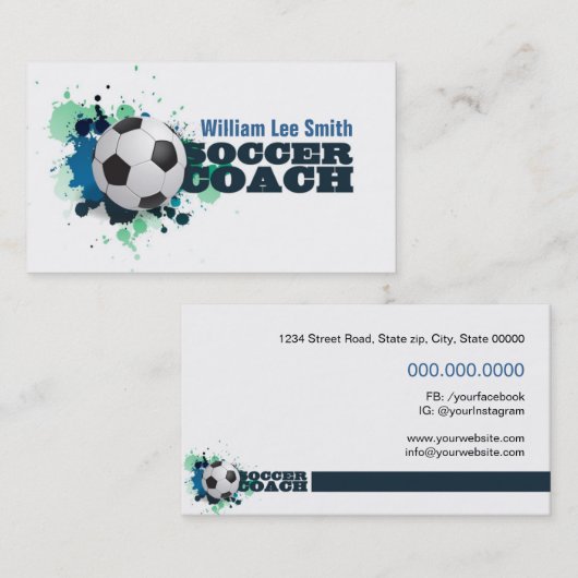 Voetbal coach visitekaartje (Voorkant / Achterkant)
