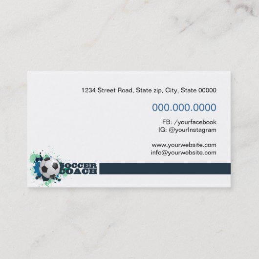 Voetbal coach visitekaartje (Achterkant)