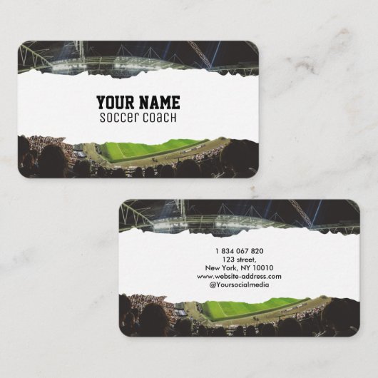 Voetbal coach visitekaartje (Voorkant / Achterkant)