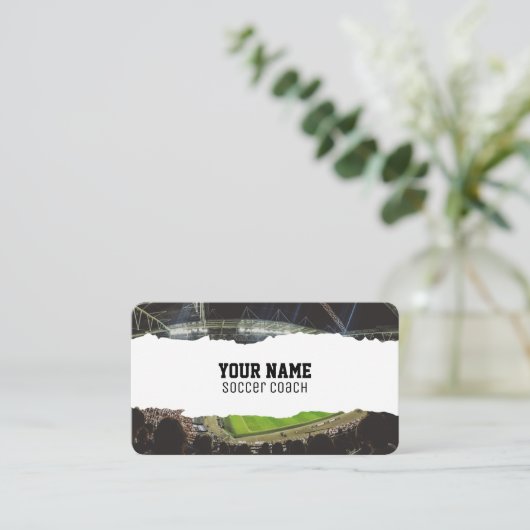 Voetbal coach visitekaartje (Staand voorkant)