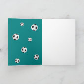 Voetbal Coach Voetbal Bal Turquoise Foto  Bedankkaart (Binnen)