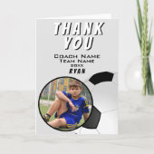 Voetbal Coach Voetbal Foto  Bedankkaart (Voorkant)