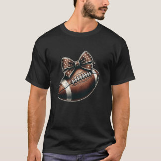 Voetbal Coquette Boog Vrouwen Meisjes Juichen Moed T-shirt