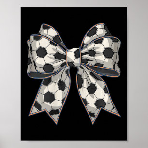 Voetbal Coquette Bow Voetbal Moeder Moederdag Voet Poster