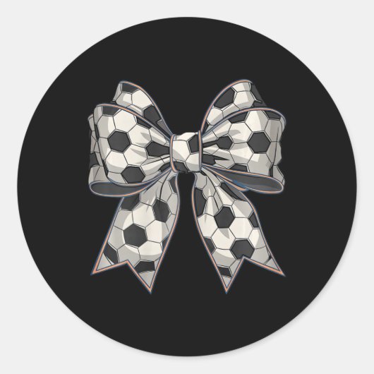 Voetbal Coquette Bow Voetbal Moeder Moederdag Voet Ronde Sticker (Voorkant)