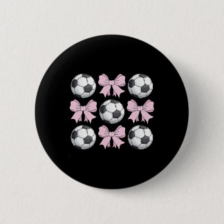 Voetbal Coquette Strik Cute Voetbal Grafisch Voor  Ronde Button 5,7 Cm
