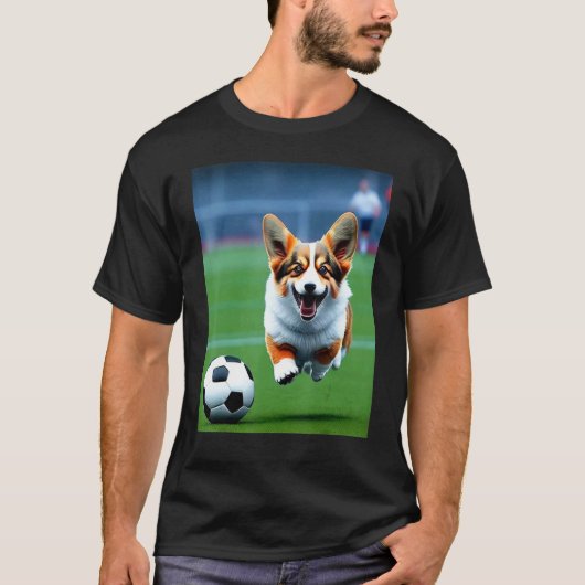 Voetbal Corgi T-shirt (Voorkant)