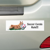 Voetbal Corgis ROCK! Bumpersticker (Op auto)
