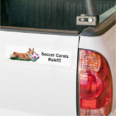 Voetbal Corgis ROCK! Bumpersticker (Op Truck)