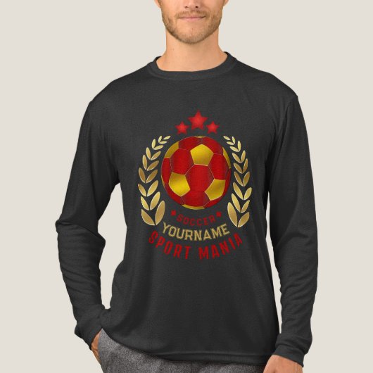 Voetbal Crest Ontwerp Tri-Blend Shirt (Voorkant volledig)
