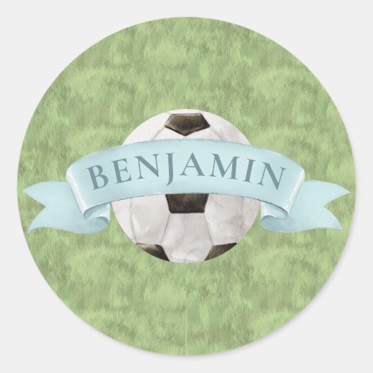 Voetbal Crest Ronde Sticker (Voorkant)