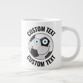 Voetbal Custom Happy Face & gepersonaliseerde teks Grote Koffiekop (Rechts)